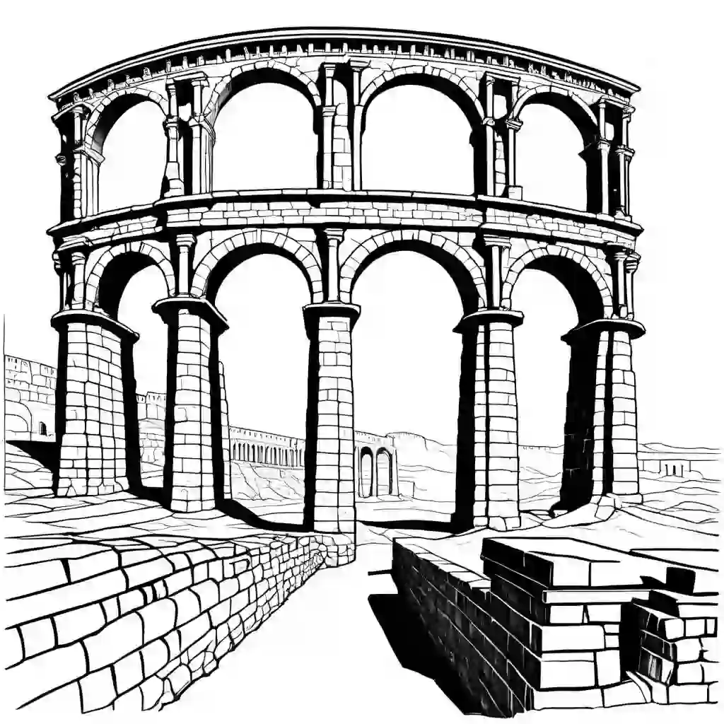 Roman Aqueducts coloring pages